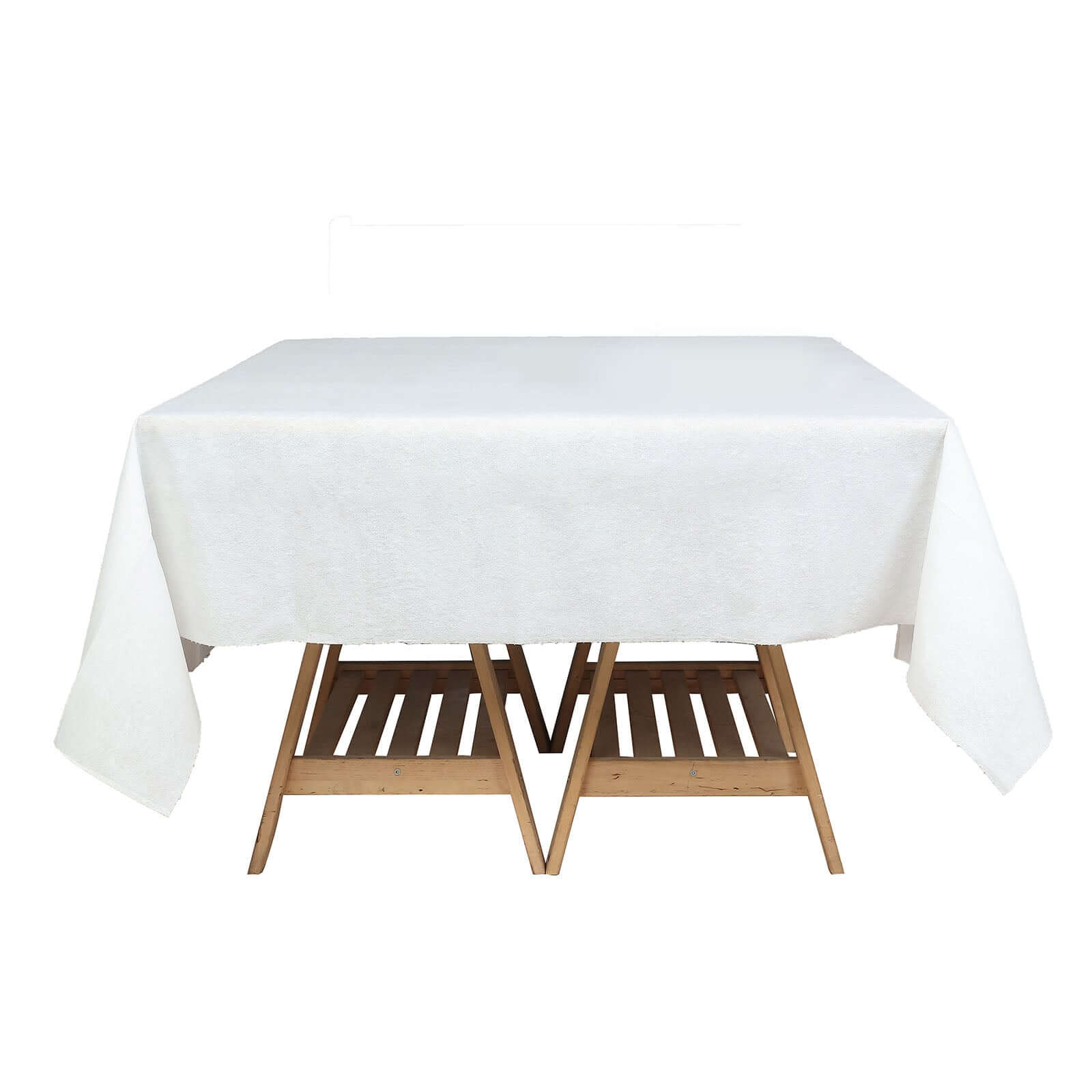 Paper Airlaid Tablecloth Square White - Disposable Linen - Feel Table Cover 70"x70" - Bell Racket Store