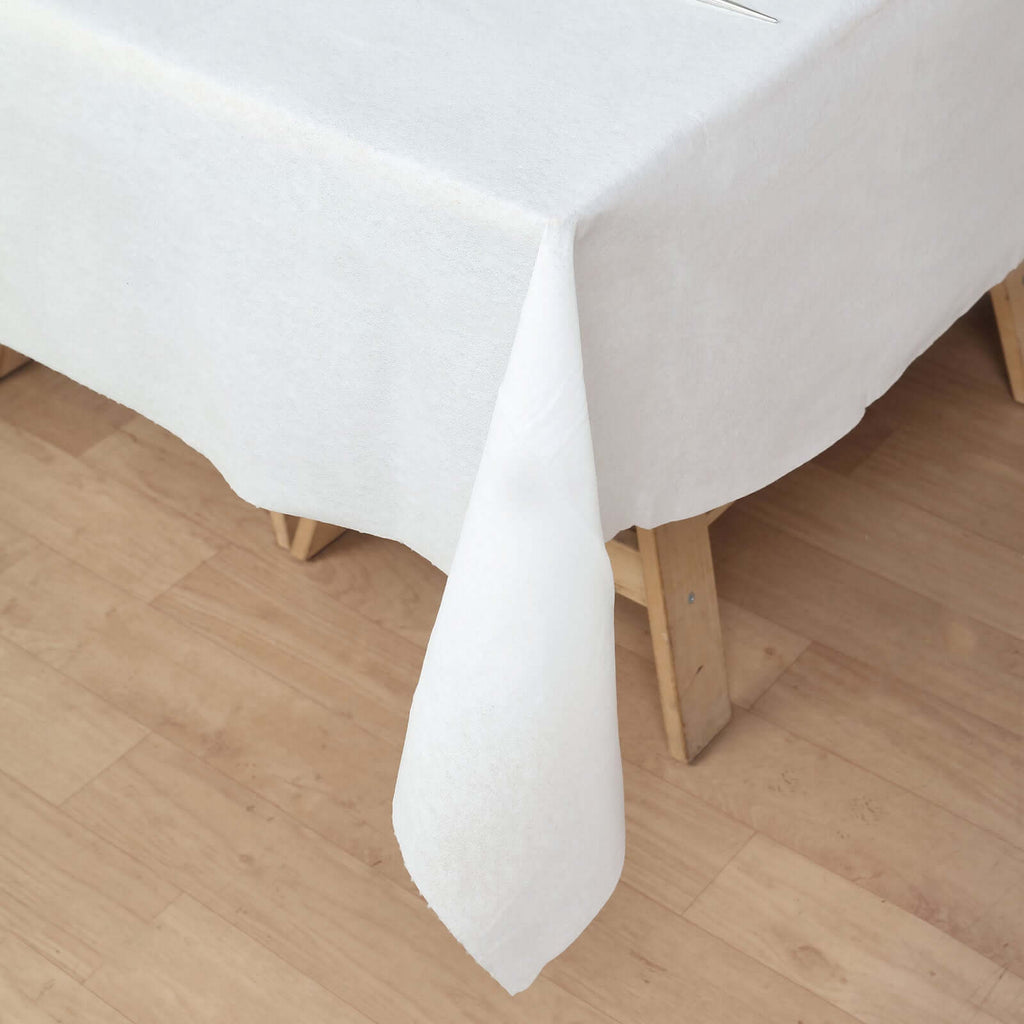Paper Airlaid Tablecloth Square White - Disposable Linen - Feel Table Cover 70"x70" - Bell Racket Store