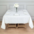 Paper Airlaid Tablecloth Square White - Disposable Linen - Feel Table Cover 70"x70" - Bell Racket Store