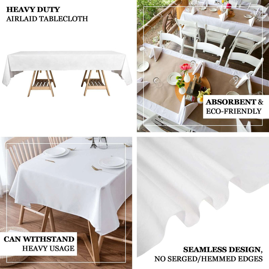 Paper Airlaid Tablecloth Square White - Disposable Linen - Feel Table Cover 70"x70" - Bell Racket Store