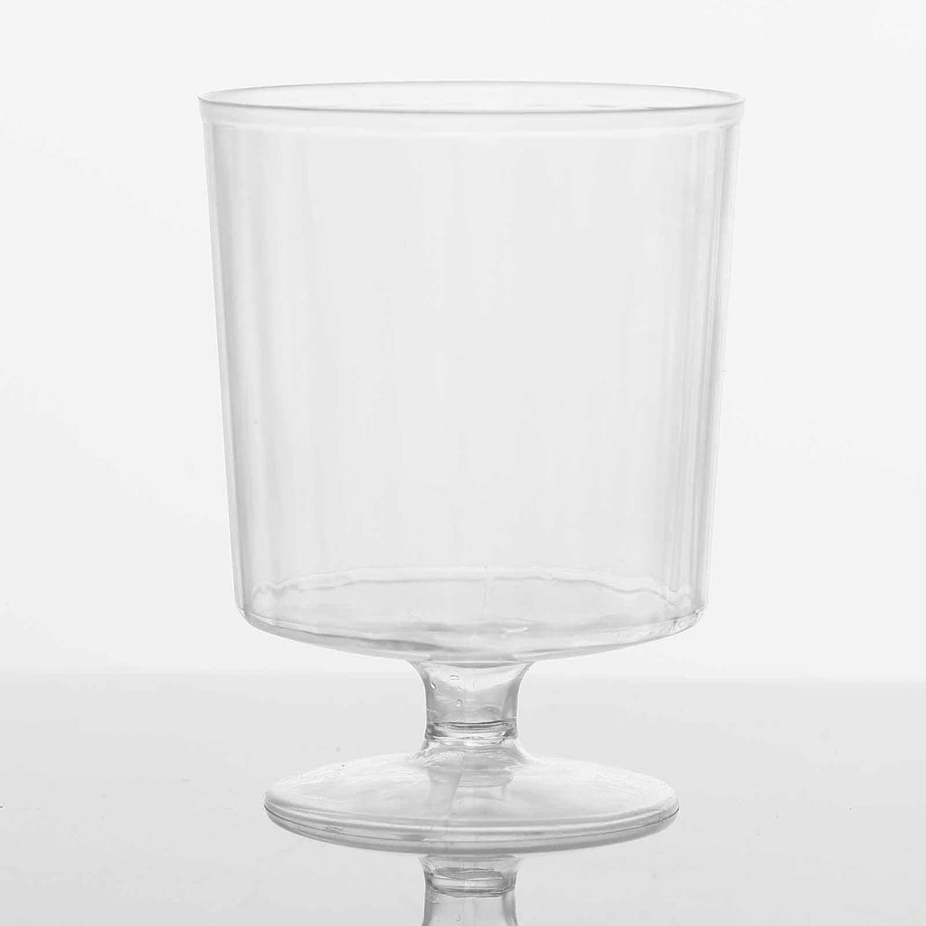 12-Pack Plastic Wine Glasses Clear Short Stem - Durable Disposable Drinkware for Wine 8oz