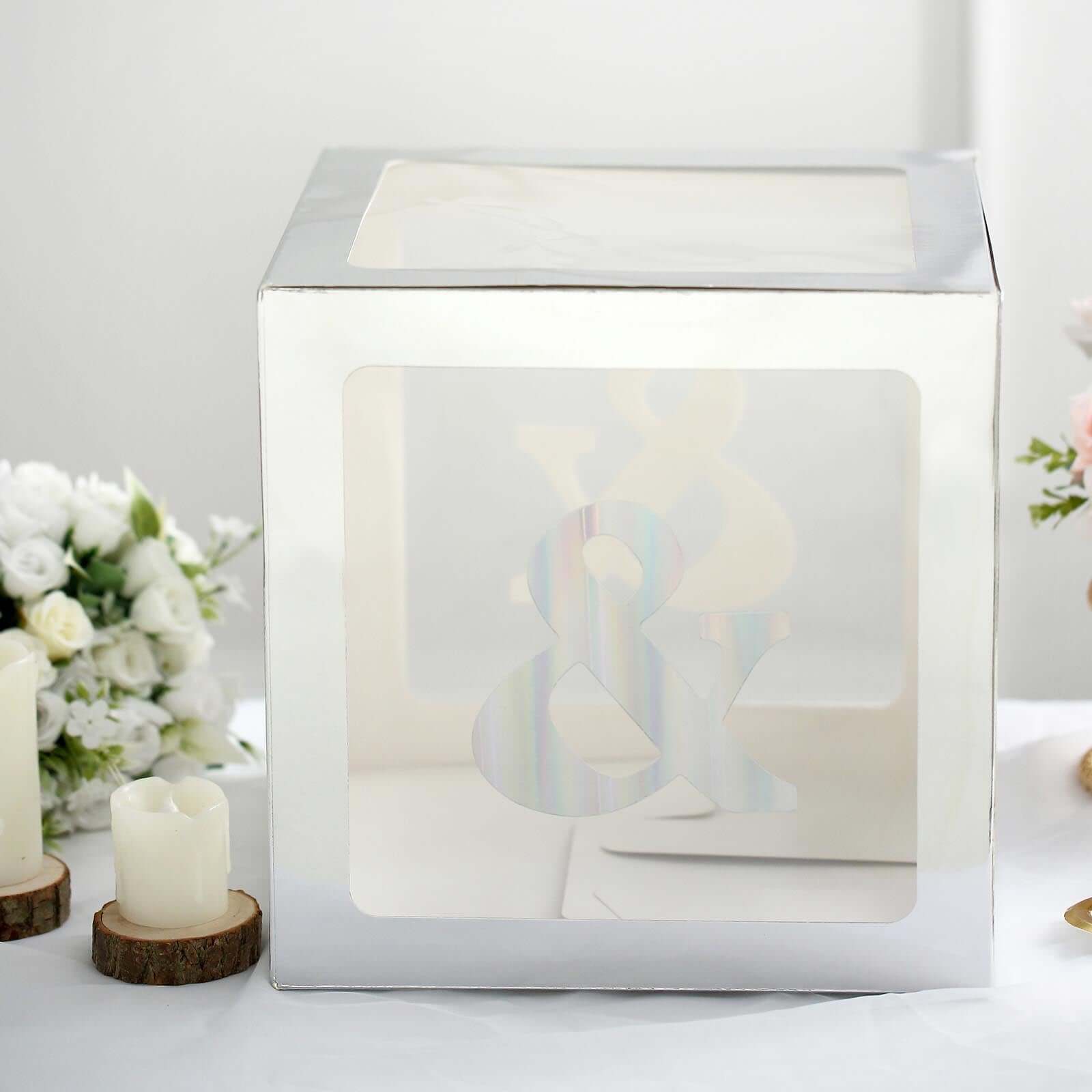 4 Pack 5" Iridescent Alphabet Symbol "&" Sticker Banners, Customizable Stick On Letters