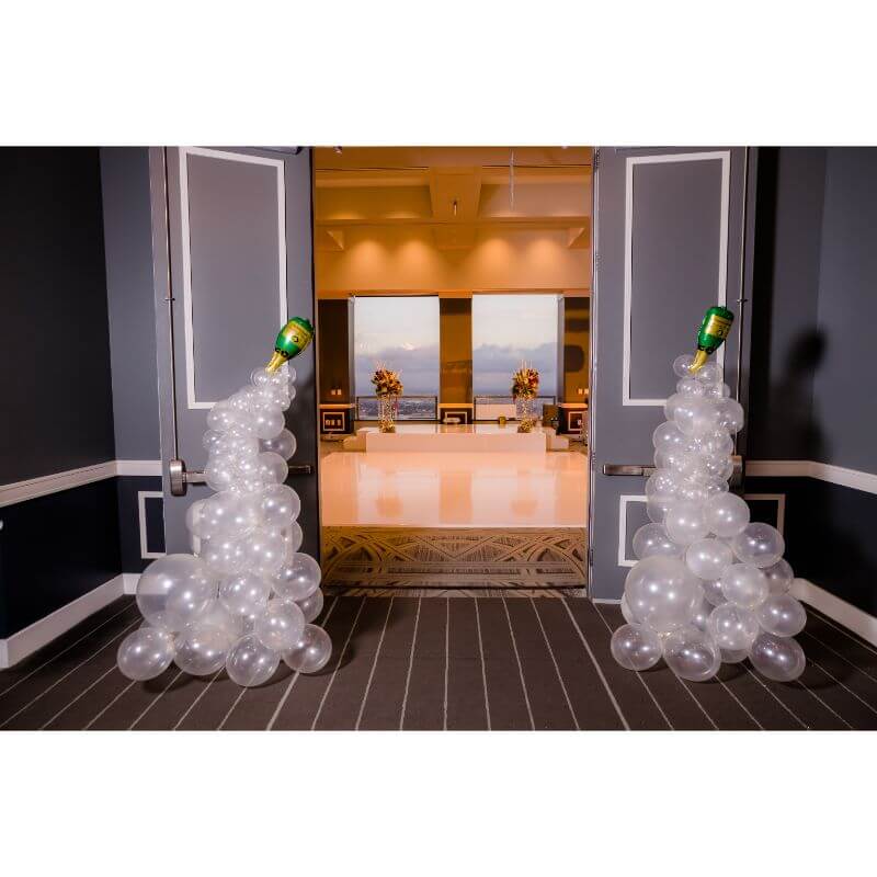 2 Pack White Balloon Column Stand Kit, 8ft Balloon Towers