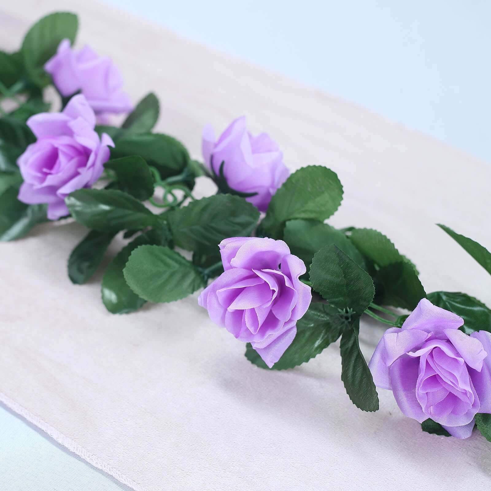 6ft Lavender Lilac Artificial Silk Rose Garland UV Protected Flower Chain