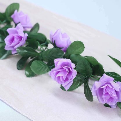 6ft Lavender Lilac Artificial Silk Rose Garland UV Protected Flower Chain