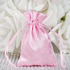 12 Pack 3"x4" Pink Satin Drawstring Pouch Wedding Party Favor Gift Bags