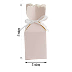 25 Pack Blush Floral Top Satin Ribbon Party Favor Candy Gift Boxes