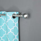 42"-126" Adjustable Curtain Rod Set, Silver, Round Finials