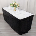 Payette Sequin 21ft Table Skirt Black - Dual Layered Satin Table Cover - Bell Racket Store