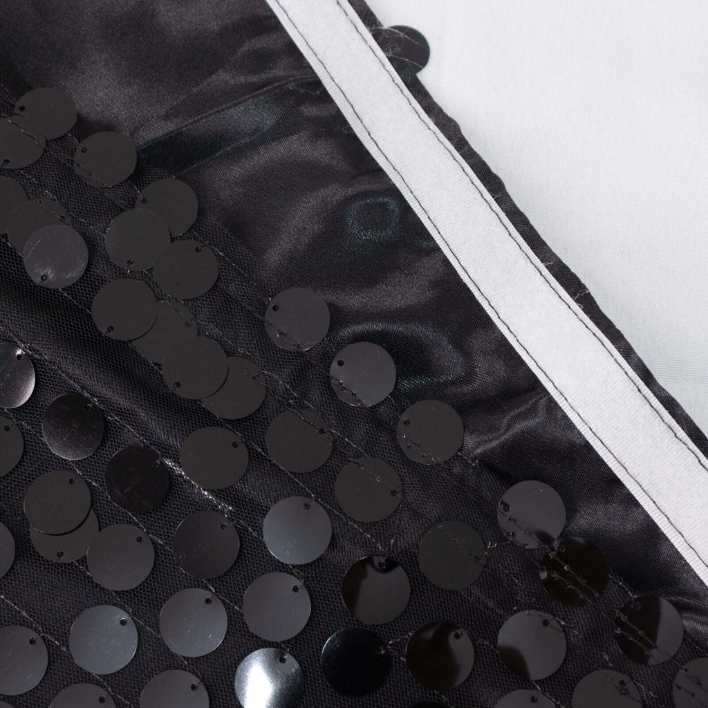 Payette Sequin 21ft Table Skirt Black - Dual Layered Satin Table Cover - Bell Racket Store