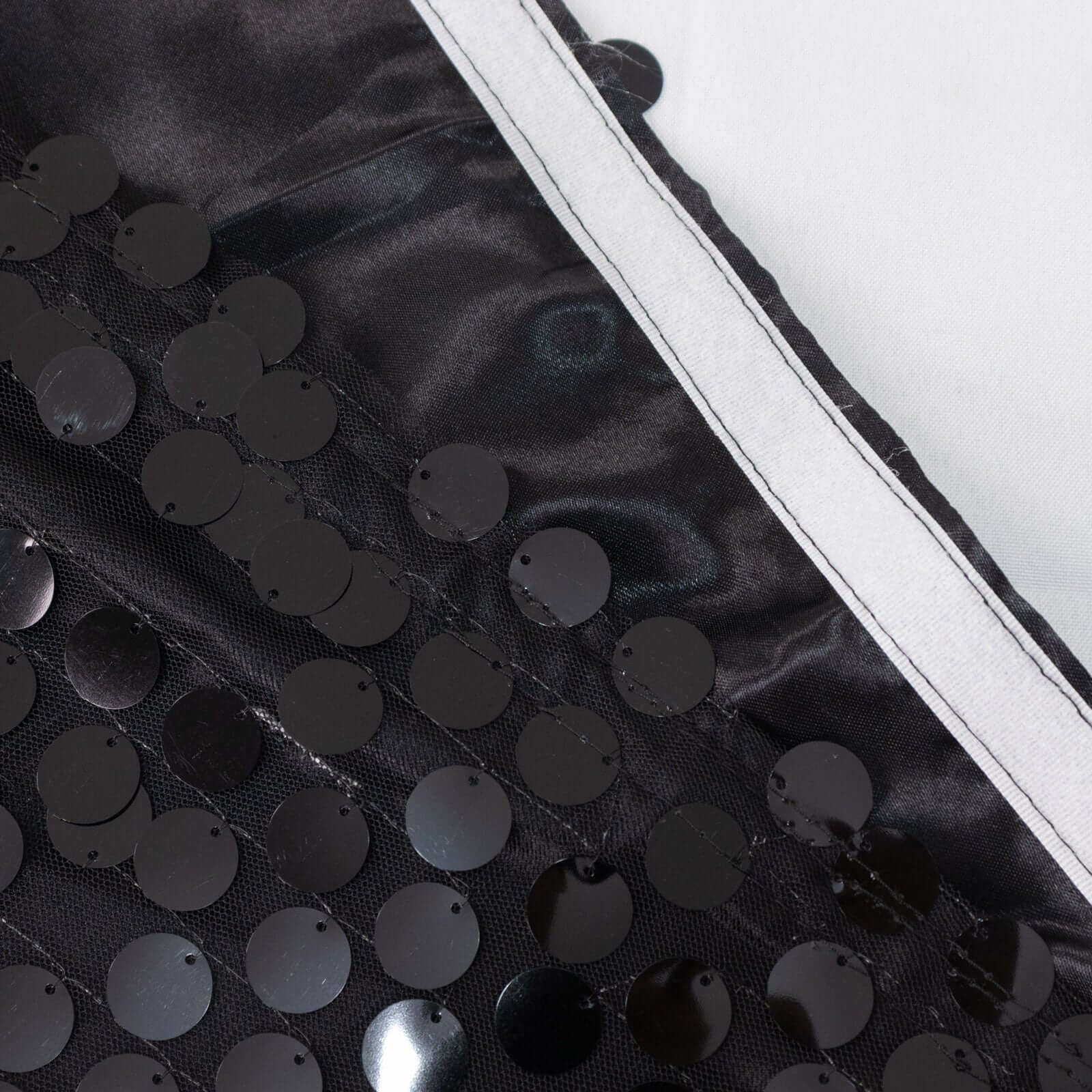 Payette Sequin 21ft Table Skirt Black - Dual Layered Satin Table Cover - Bell Racket Store