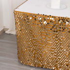Payette Sequin 21ft Table Skirt Gold - Dual Layered Satin for Shimmering Event DÃ©cor - Bell Racket Store