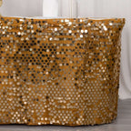 Payette Sequin 21ft Table Skirt Gold - Dual Layered Satin for Shimmering Event DÃ©cor - Bell Racket Store