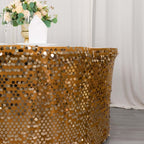 Payette Sequin 21ft Table Skirt Gold - Dual Layered Satin for Shimmering Event DÃ©cor - Bell Racket Store