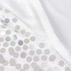 Payette Sequin 21ft Table Skirt Silver - Dual Layered Satin Table Cover - Bell Racket Store