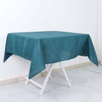 Polyester Square 54"x54" Tablecloth Peacock Teal - Wrinkle-Resistant & Durable Table Cover