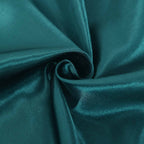 Satin Chair Cover Self-Tie Universal Design Peacock Teal - Durable Slip-On Cover for Folding, Dining, Banquet & Standard Chairs