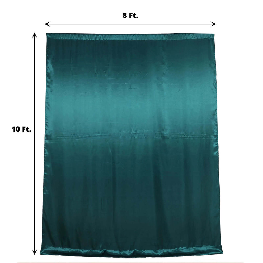8ftx10ft Peacock Teal Satin Event Curtain Drapes, Backdrop Event Panel