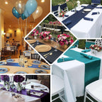 Satin 12"x108" Table Runner Peacock Teal - Stylish Table Linen