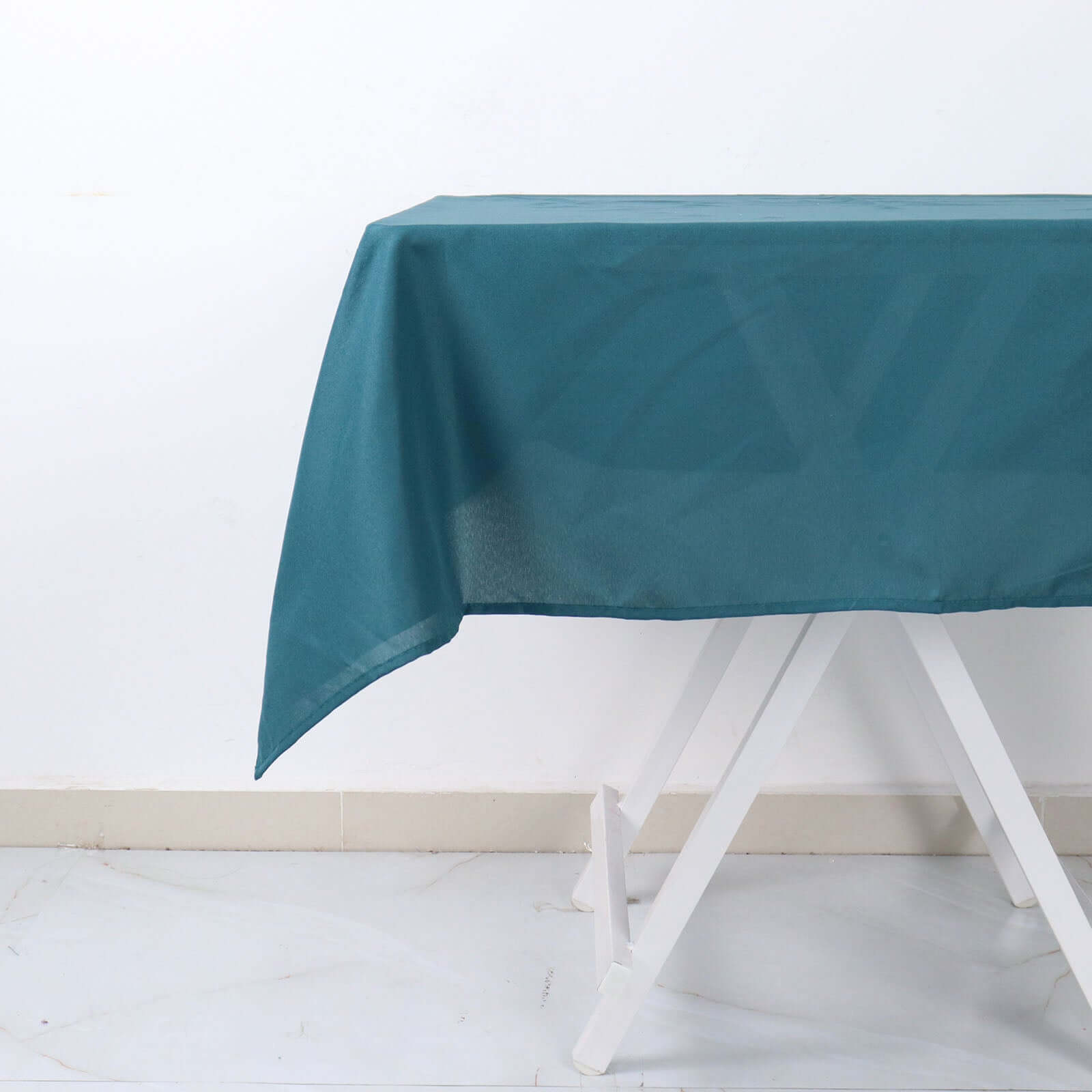 Polyester Square 54"x54" Tablecloth Peacock Teal - Wrinkle-Resistant & Durable Table Cover