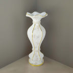 40" Shimmering Gold Glittered Marble Design Flower Pot Vase With Pearls and Mirror Mosaic Embellishment