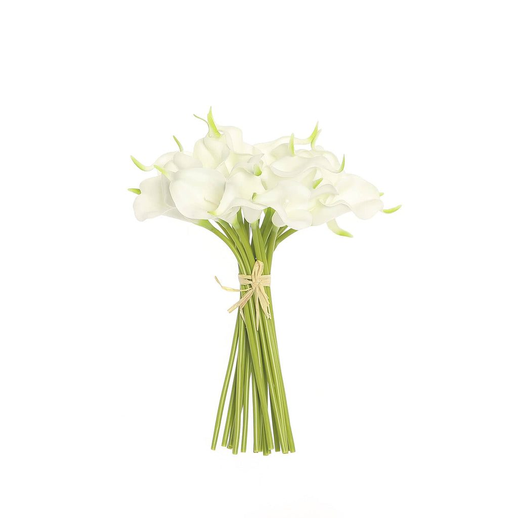 20 Stems 14" White Artificial Poly Foam Calla Lily Flowers
