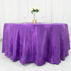 Taffeta 120" Round Tablecloth Purple - Seamless Accordion Crinkle Table Cover