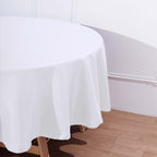 Polyester 90" Round Tablecloth White - Stain and Wrinkle-Resistant Table Cover for Party & Gatherings