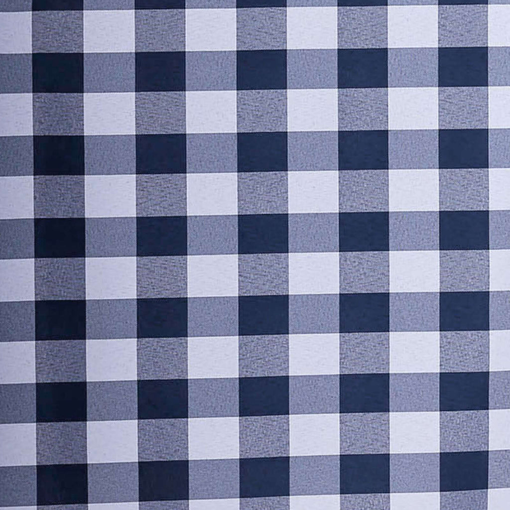 Polyester 54"x54" Table Overlay Square Tablecloth White/Navy Blue - Checkered Buffalo Plaid Design for Casual Table Settings