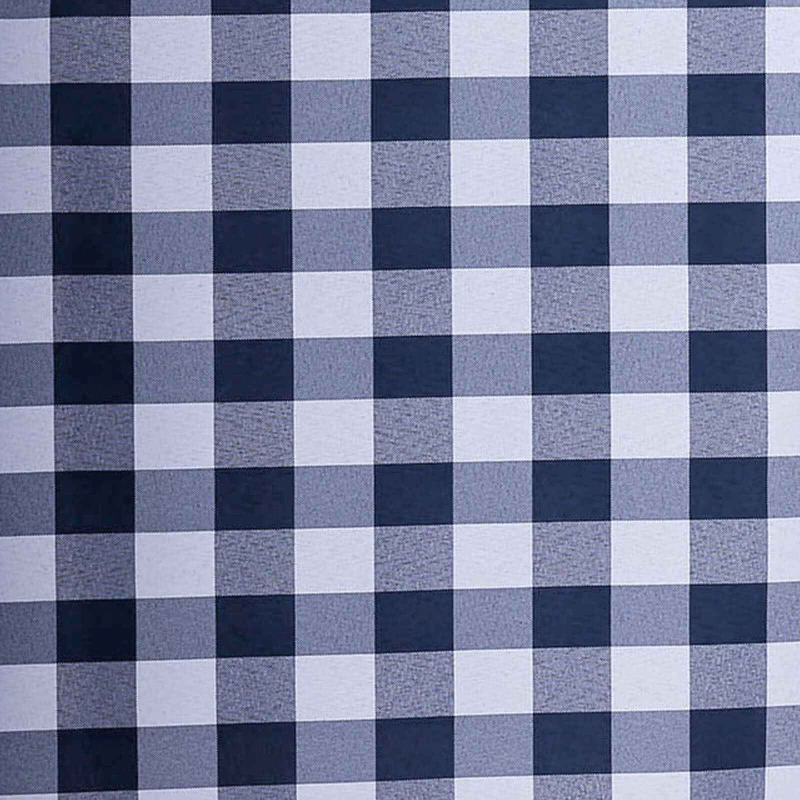 Polyester 54"x54" Table Overlay Square Tablecloth White/Navy Blue - Checkered Buffalo Plaid Design for Casual Table Settings