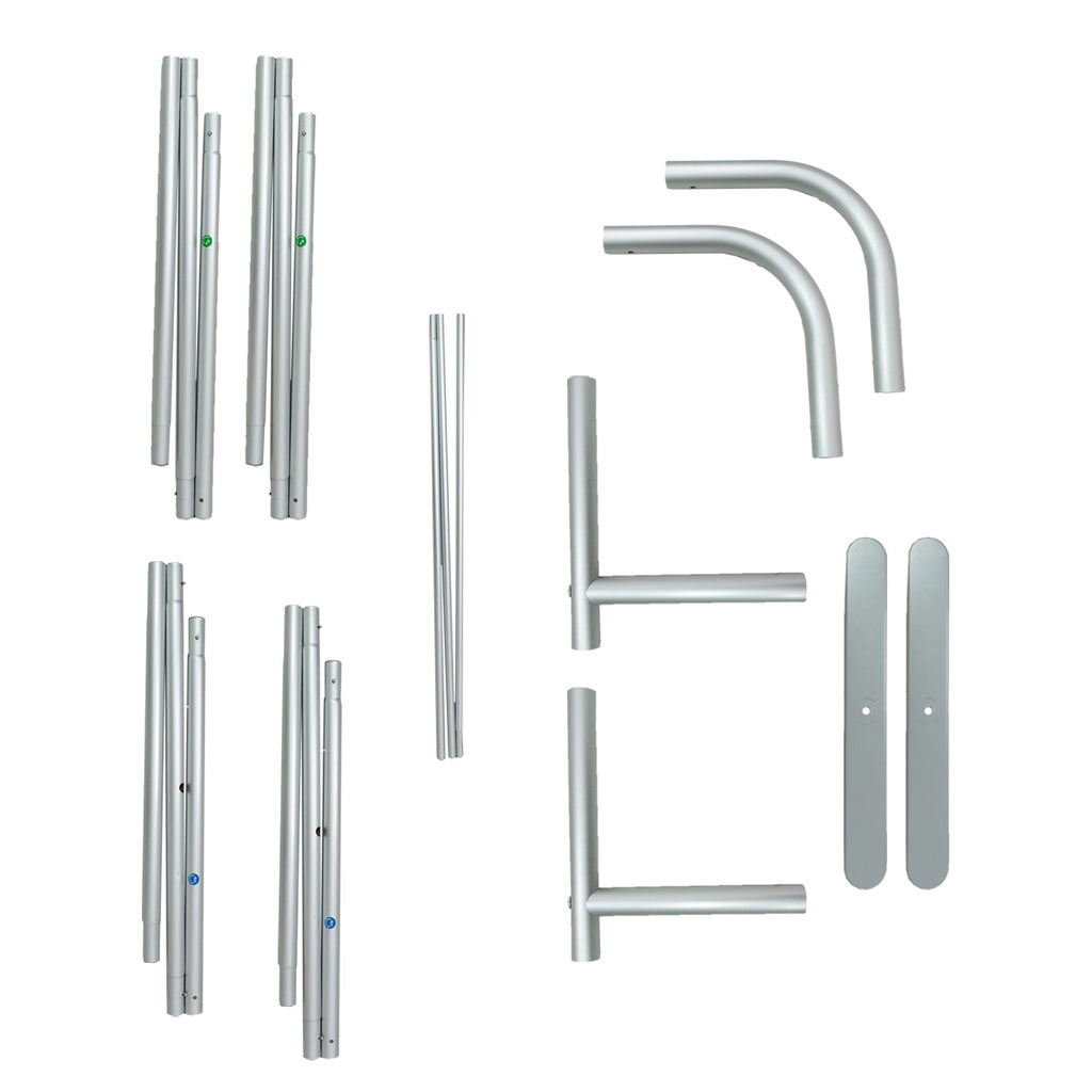 Pillowcase Backdrop Stand in Aluminum 8ft x 8ft â€“ Portable Rounded Corner Tension Fabric Pillowcase Display Stand for Exhibits & Photography - Bell Racket Store