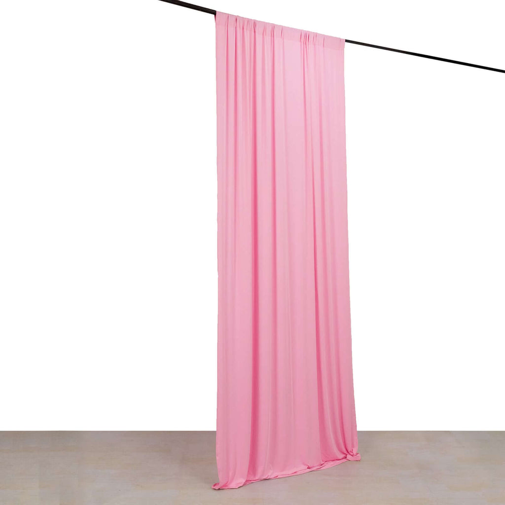 Pink 4 - Way Stretch Spandex Event Curtain Drapes, Wrinkle Free Backdrop Event Panel with Rod Pockets - 5ftx10ft - Bell Racket Store
