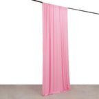 Pink 4 - Way Stretch Spandex Event Curtain Drapes, Wrinkle Free Backdrop Event Panel with Rod Pockets - 5ftx10ft - Bell Racket Store