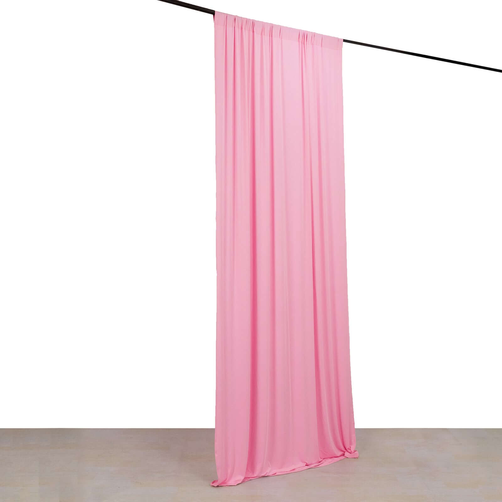 Pink 4 - Way Stretch Spandex Event Curtain Drapes, Wrinkle Free Backdrop Event Panel with Rod Pockets - 5ftx10ft - Bell Racket Store