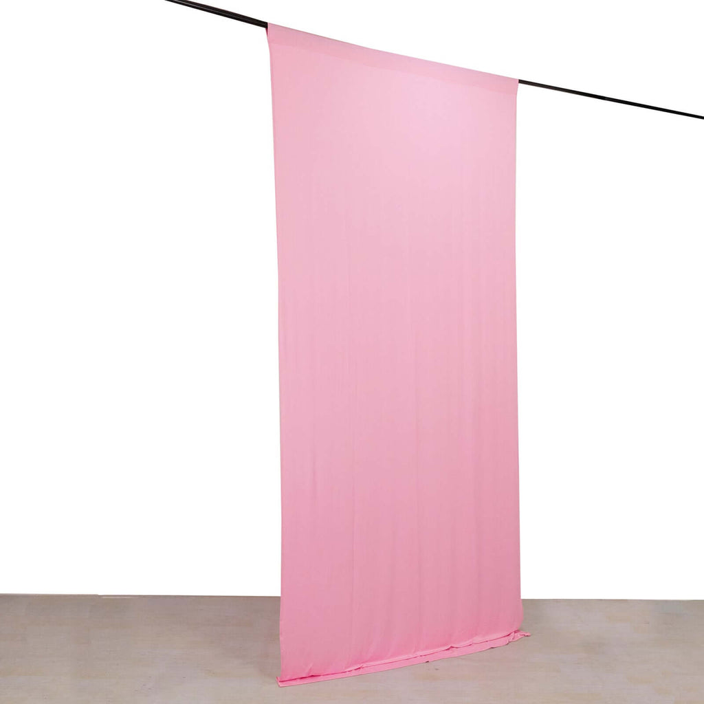 Pink 4 - Way Stretch Spandex Event Curtain Drapes, Wrinkle Free Backdrop Event Panel with Rod Pockets - 5ftx10ft - Bell Racket Store