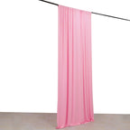 Pink 4 - Way Stretch Spandex Event Curtain Drapes, Wrinkle Free Backdrop Event Panel with Rod Pockets - 5ftx10ft - Bell Racket Store
