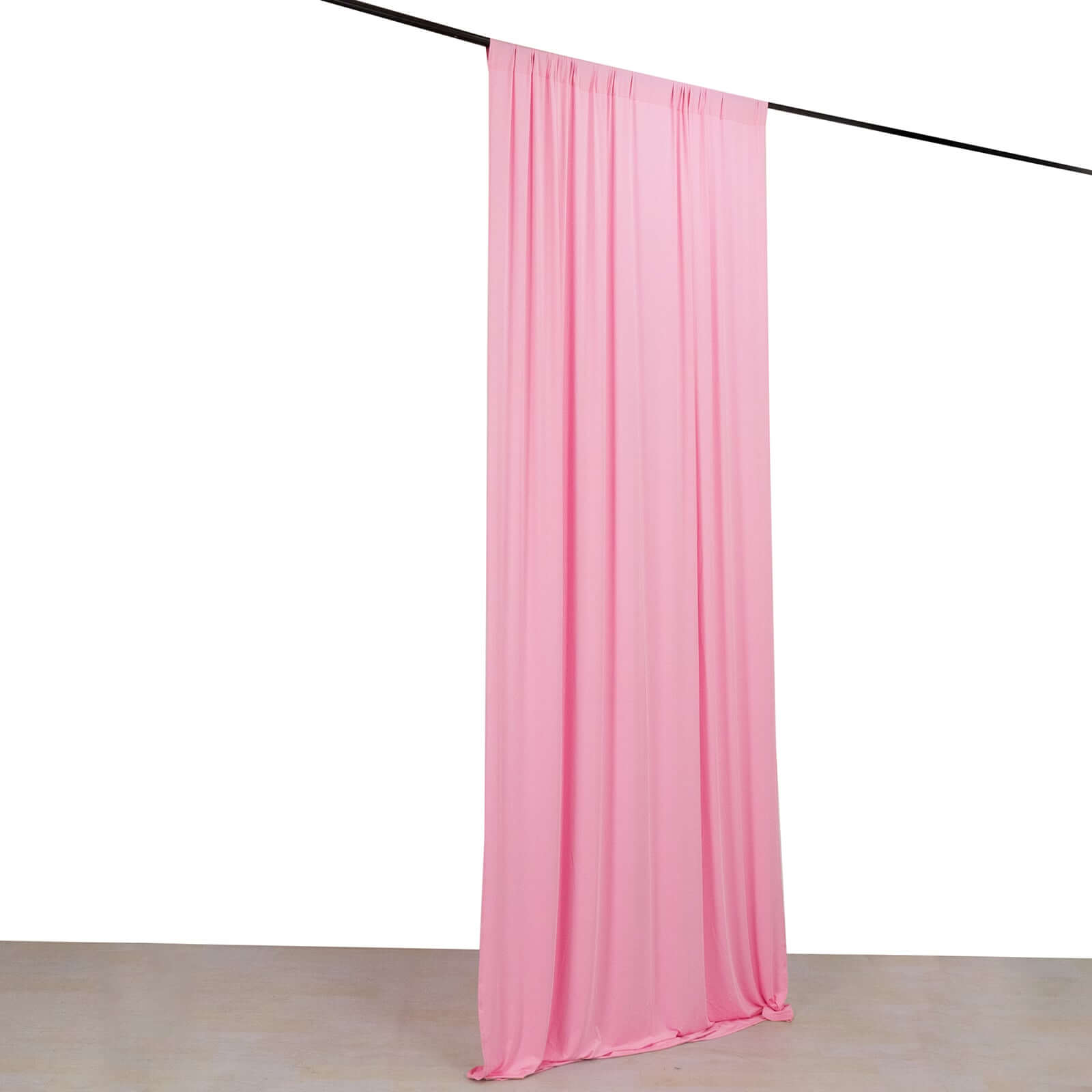 Pink 4 - Way Stretch Spandex Event Curtain Drapes, Wrinkle Free Backdrop Event Panel with Rod Pockets - 5ftx10ft - Bell Racket Store
