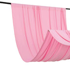 Pink 4 - Way Stretch Spandex Event Curtain Drapes, Wrinkle Free Backdrop Event Panel with Rod Pockets - 5ftx10ft - Bell Racket Store