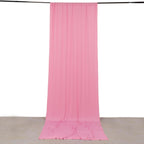 Pink 4 - Way Stretch Spandex Event Curtain Drapes, Wrinkle Freet Backdrop Event Panel with Rod Pockets - 5ftx14ft - Bell Racket Store