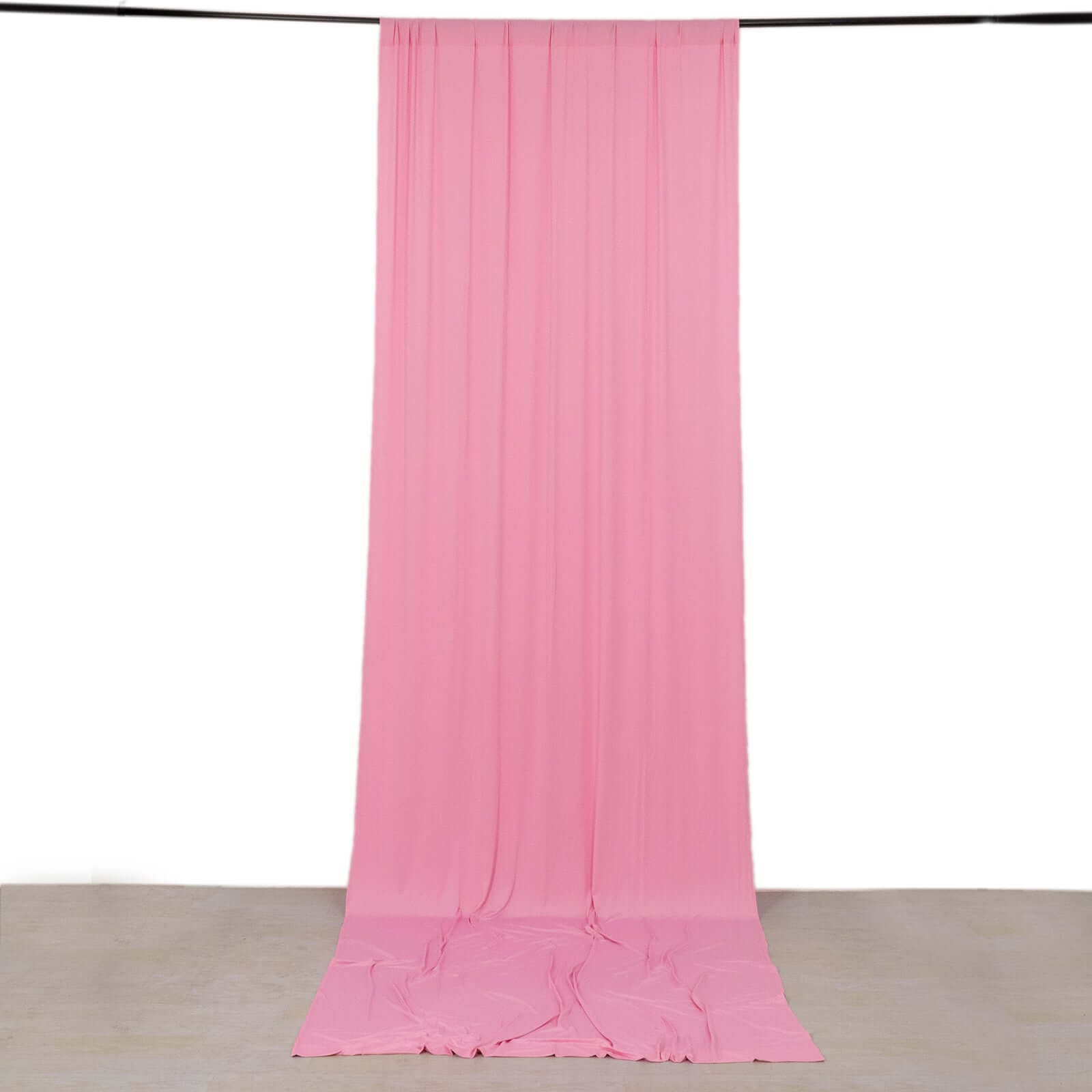 Pink 4 - Way Stretch Spandex Event Curtain Drapes, Wrinkle Freet Backdrop Event Panel with Rod Pockets - 5ftx14ft - Bell Racket Store