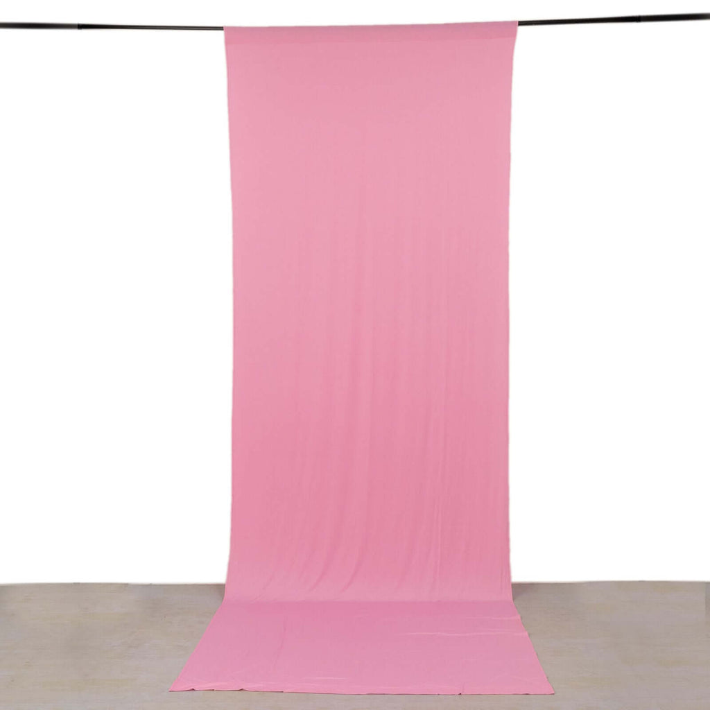Pink 4 - Way Stretch Spandex Event Curtain Drapes, Wrinkle Freet Backdrop Event Panel with Rod Pockets - 5ftx14ft - Bell Racket Store