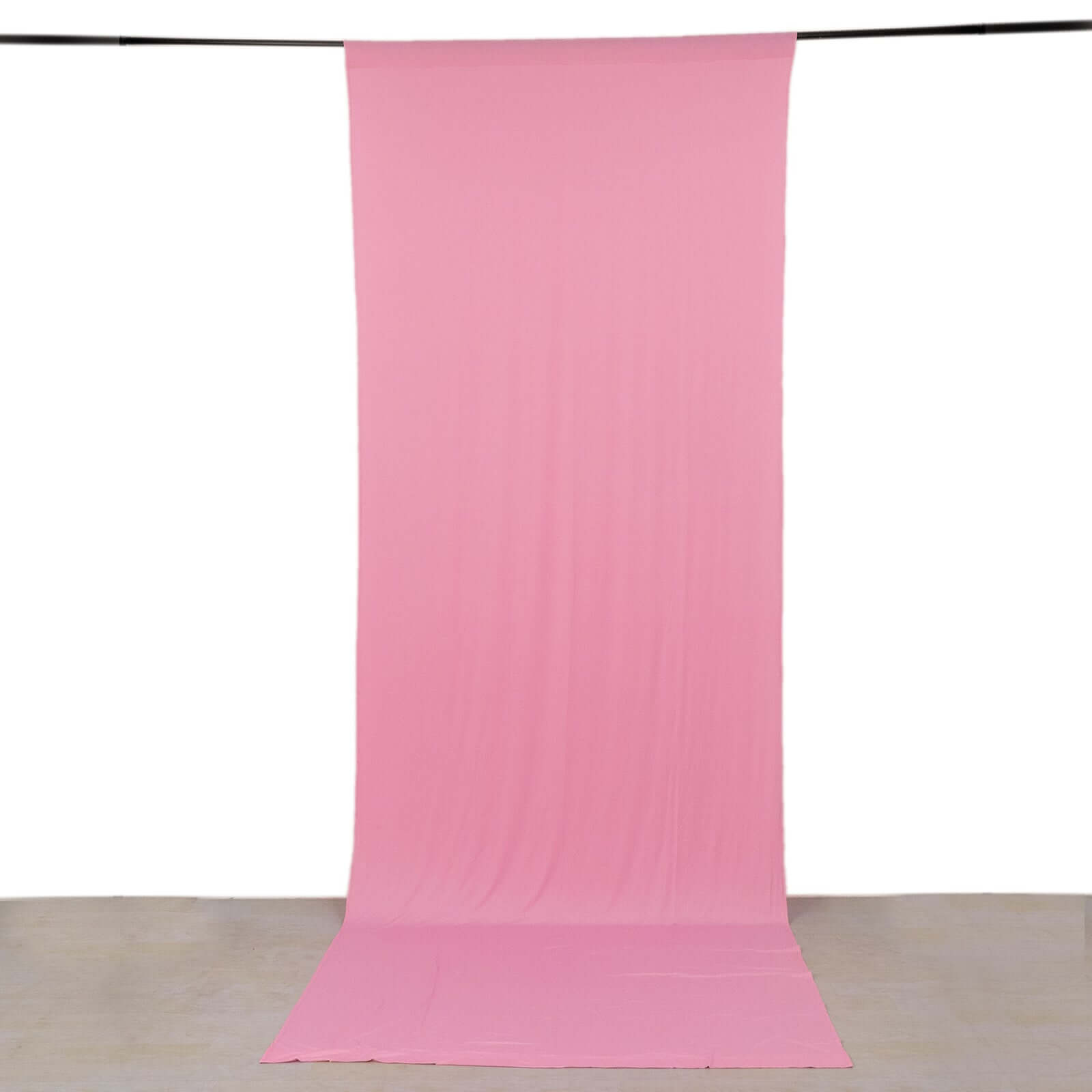 Pink 4 - Way Stretch Spandex Event Curtain Drapes, Wrinkle Freet Backdrop Event Panel with Rod Pockets - 5ftx14ft - Bell Racket Store