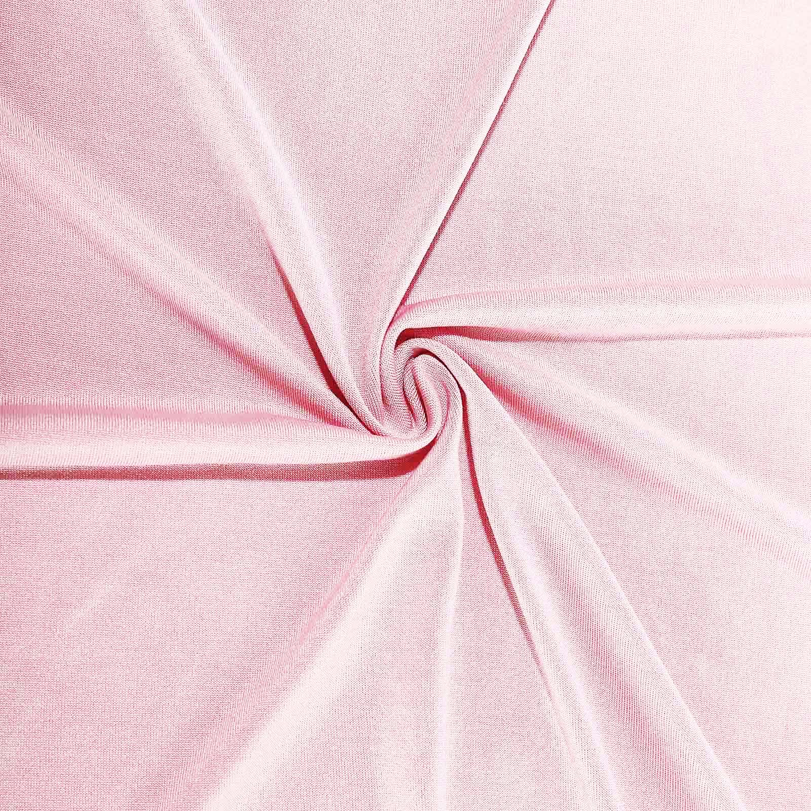 Pink 4 - Way Stretch Spandex Event Curtain Drapes, Wrinkle Freet Backdrop Event Panel with Rod Pockets - 5ftx14ft - Bell Racket Store