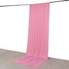 Pink 4 - Way Stretch Spandex Event Curtain Drapes, Wrinkle Freet Backdrop Event Panel with Rod Pockets - 5ftx14ft - Bell Racket Store