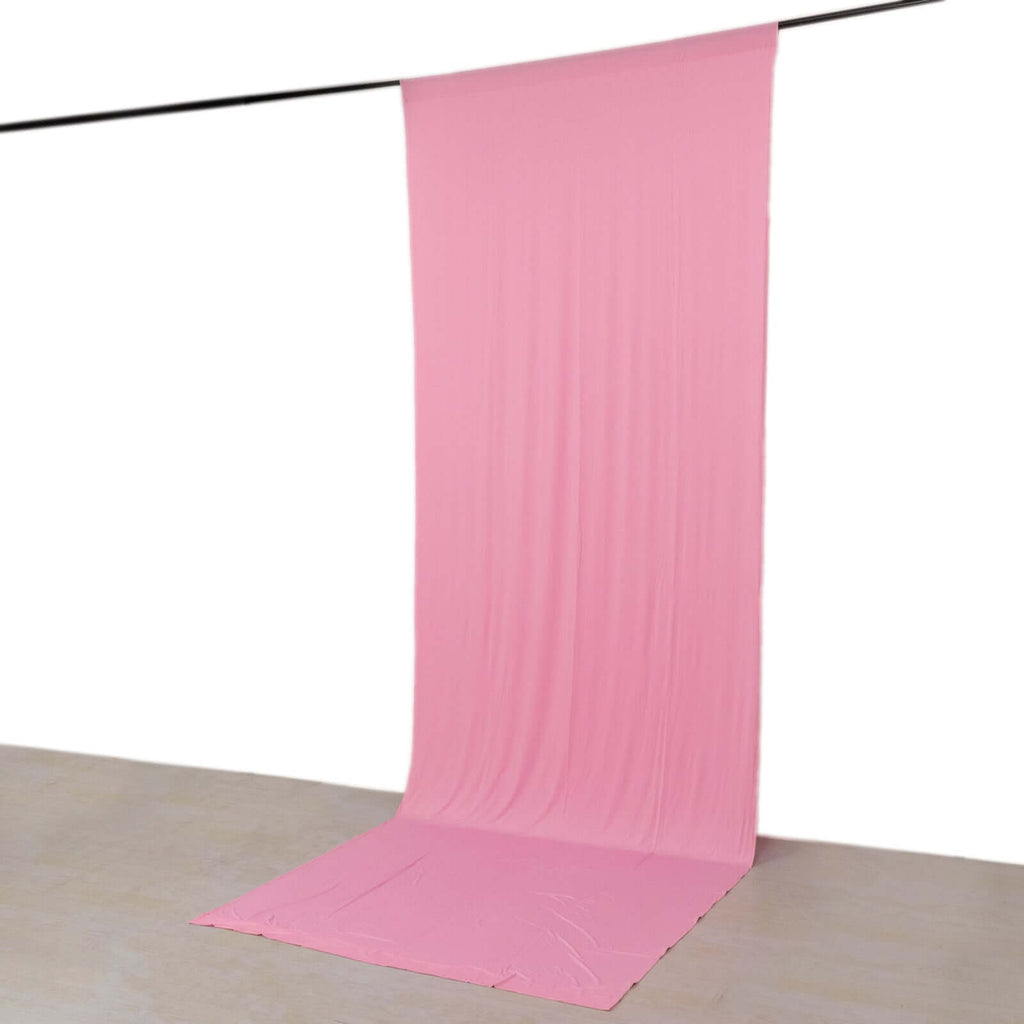 Pink 4 - Way Stretch Spandex Event Curtain Drapes, Wrinkle Freet Backdrop Event Panel with Rod Pockets - 5ftx14ft - Bell Racket Store