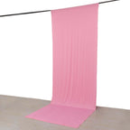 Pink 4 - Way Stretch Spandex Event Curtain Drapes, Wrinkle Freet Backdrop Event Panel with Rod Pockets - 5ftx14ft - Bell Racket Store