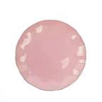 10-Pack Plastic Round 6" Dessert Plates in Dusty Rose Ruffled Rim with Gold Edging - Sturdy Disposable Salad Appetizer Dinnerware