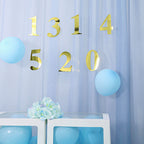 4-Pack Stickers Banner Custom 0-9 Number "4" Design Gold - Milestone Age and Date Stick-On Numbers 5"