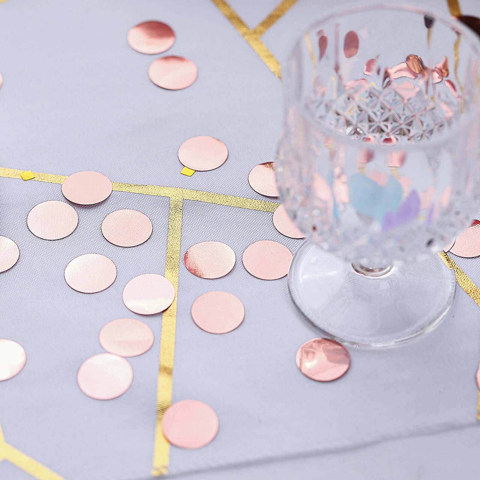Metallic Round Party Confetti 18G Bag Rose Gold Foil, Balloon Table Confetti Glitter Dots for Festive Weddings Baby Bridal Showers & Events