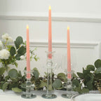 3-Pack LED Decorative Lighting Warm Flickering Blush - Flameless Taper Candles 11"